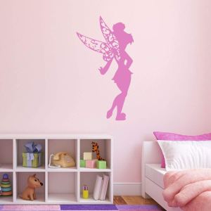 Tinkerbell Vinyl Wall Decal – Fairy, Peter Pan Themed Decor For Girls Room, Playroom, or Birthday Party – Pink, Purple, Other Colors Tinkerbell Vinyl Wall Decal – Fairy, Peter Pan Themed Decor For Girls Room, Playroom, or Birthday Party – Pink, Purple, Other Colors
