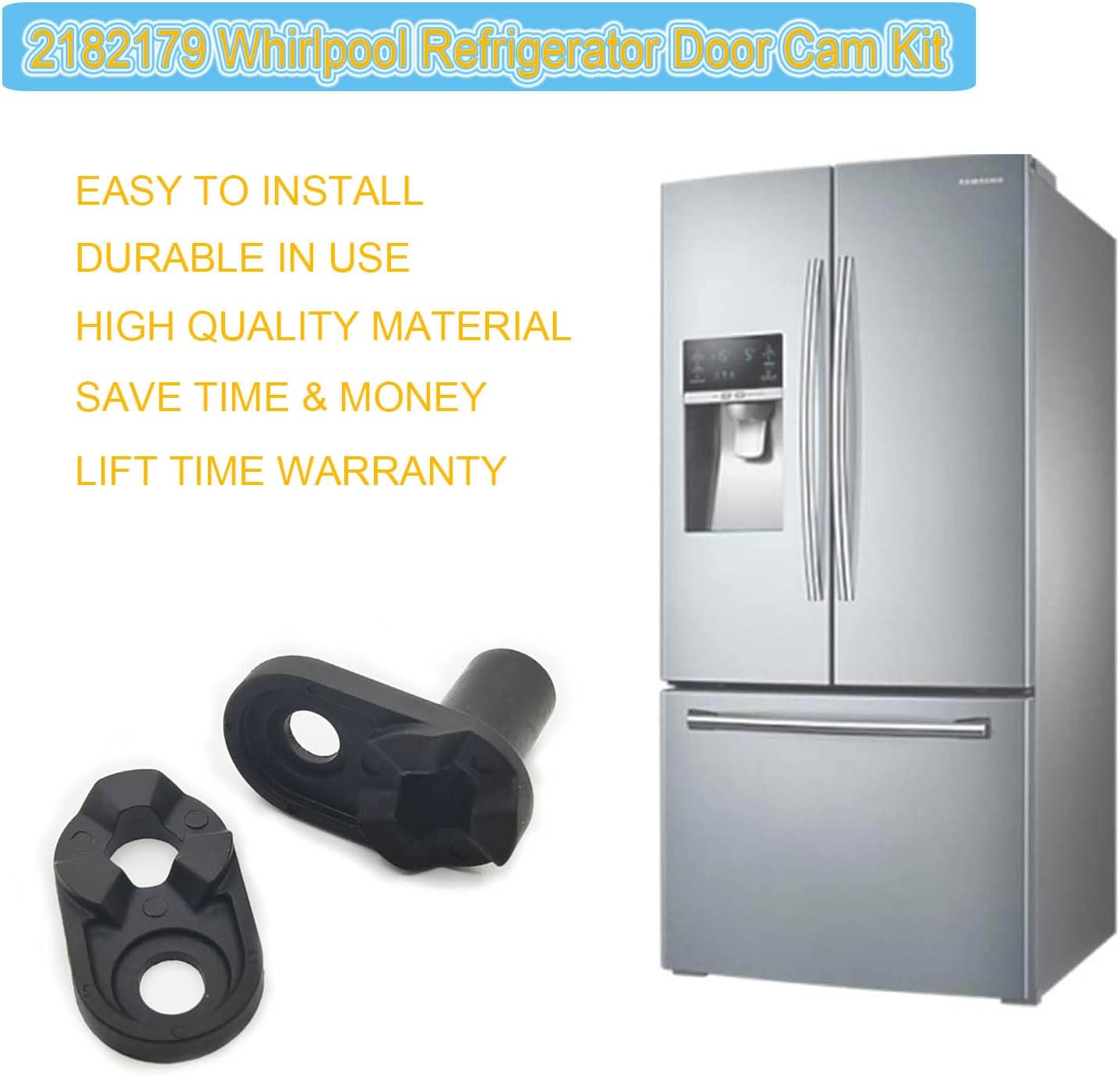 2182179 Kit de leva de puerta de refrigerador de repuesto para Whirlpool Kenmore Nevera Puerta Inferior Closer AP6005980 PS11739042 W10329686