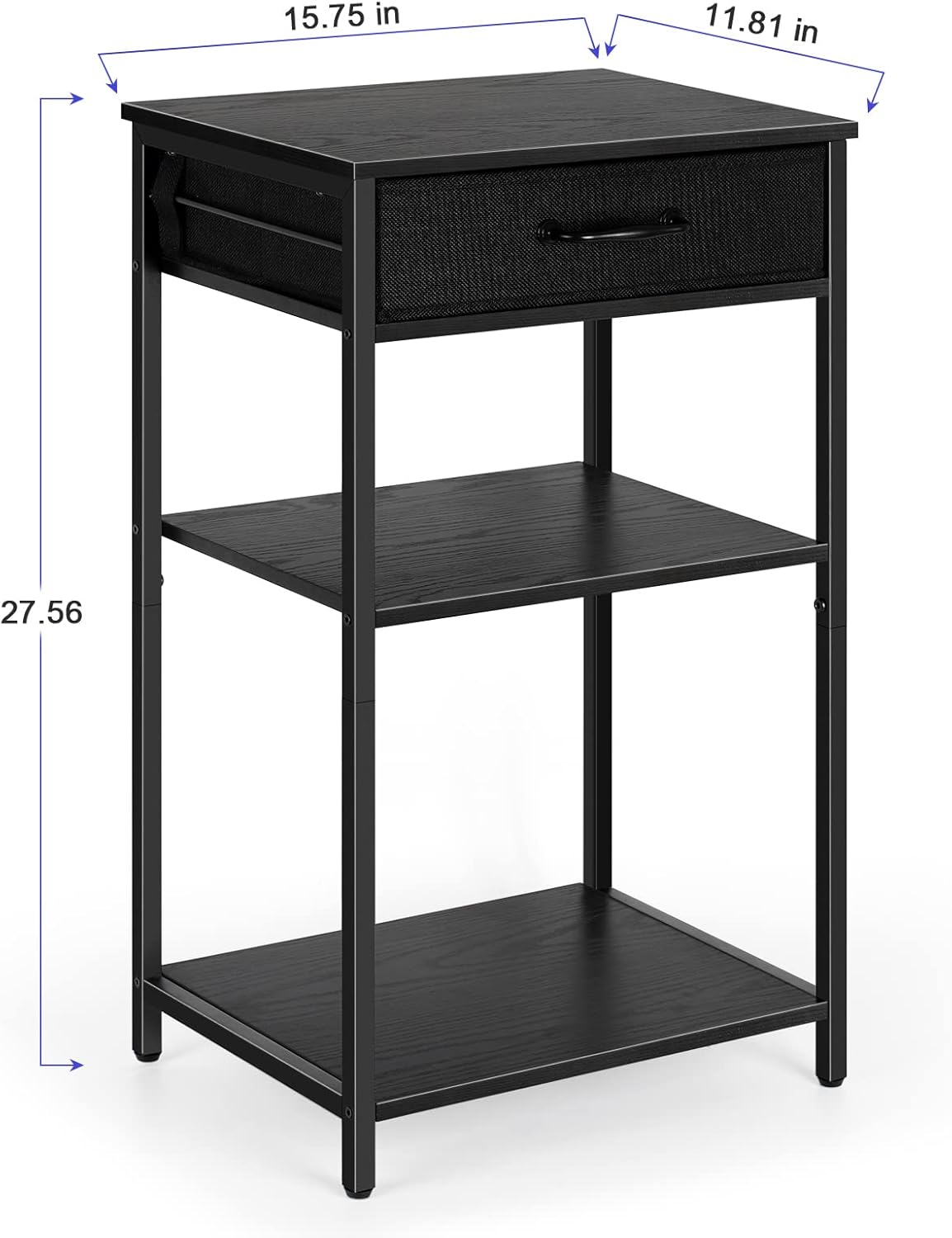 Soporte para impresora de 3 niveles debajo del escritorio, mesa pequeña para impresora con cajones de almacenamiento, estante de impresora de madera