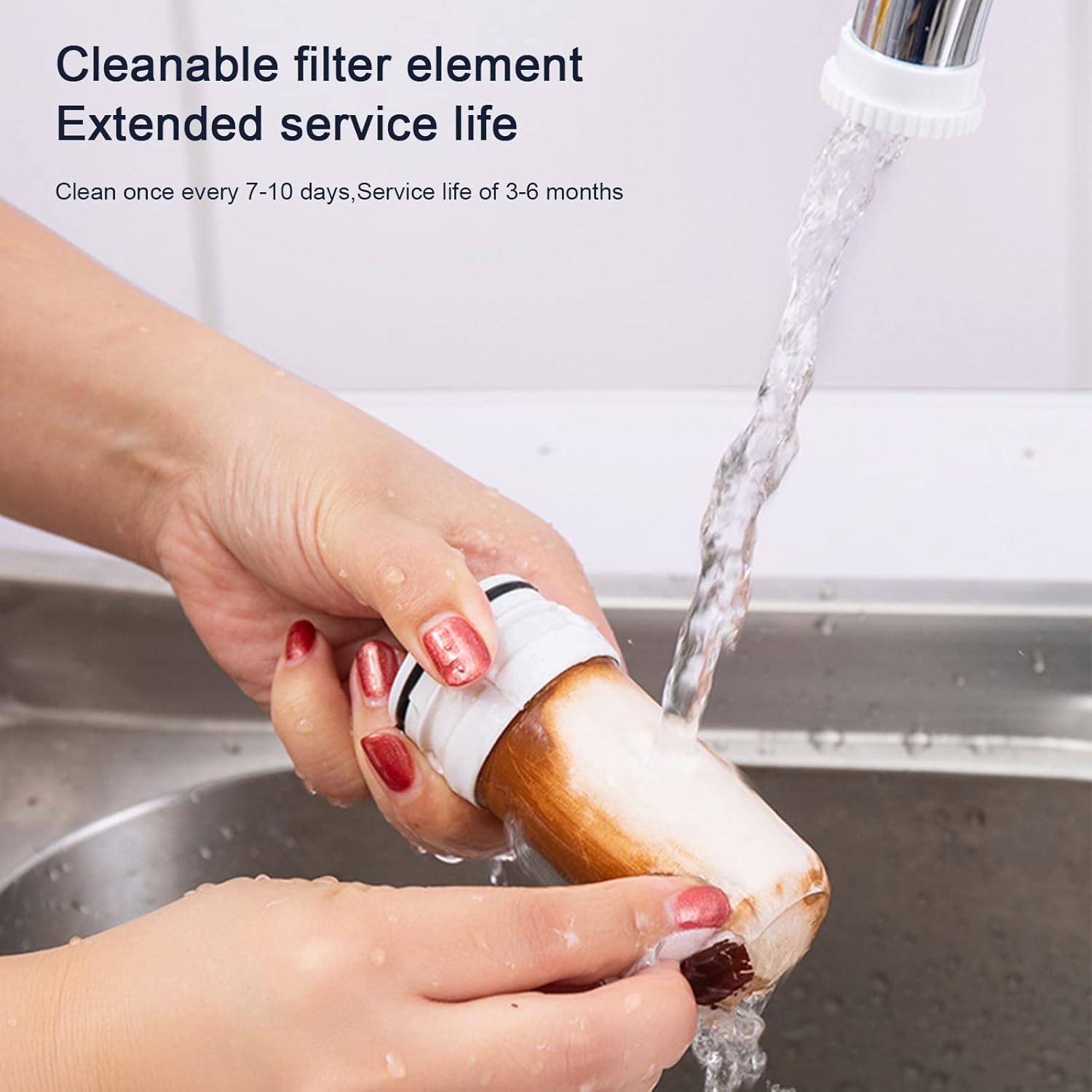 Filtro de agua para grifo, sistema de filtro de grifo de agua del grifo, purificador de agua se adapta a grifos estándar para el hogar, cocina, baño