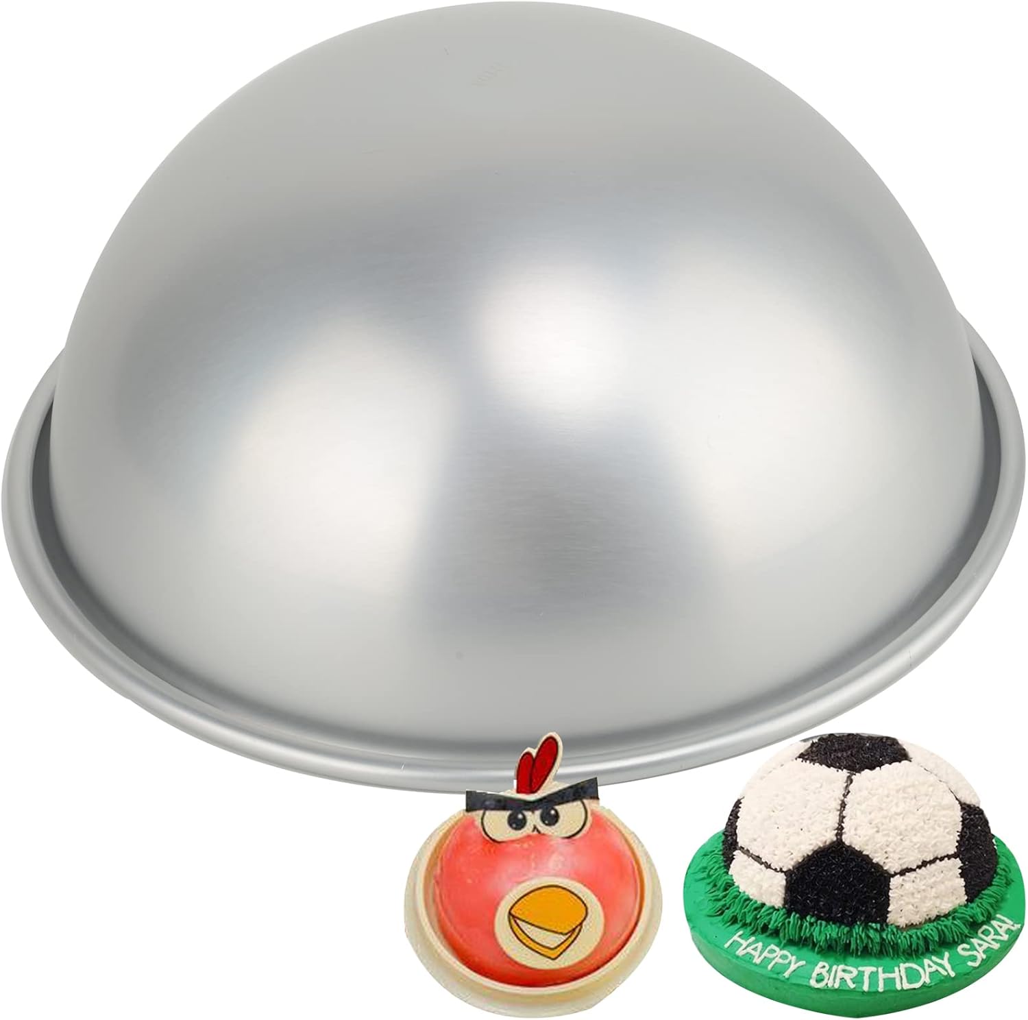 Kundalini Molde para hornear con forma de cúpula de 8 pulgadas, molde para hornear con forma de bola deportiva, media esfera, pasteles de cumpleaños