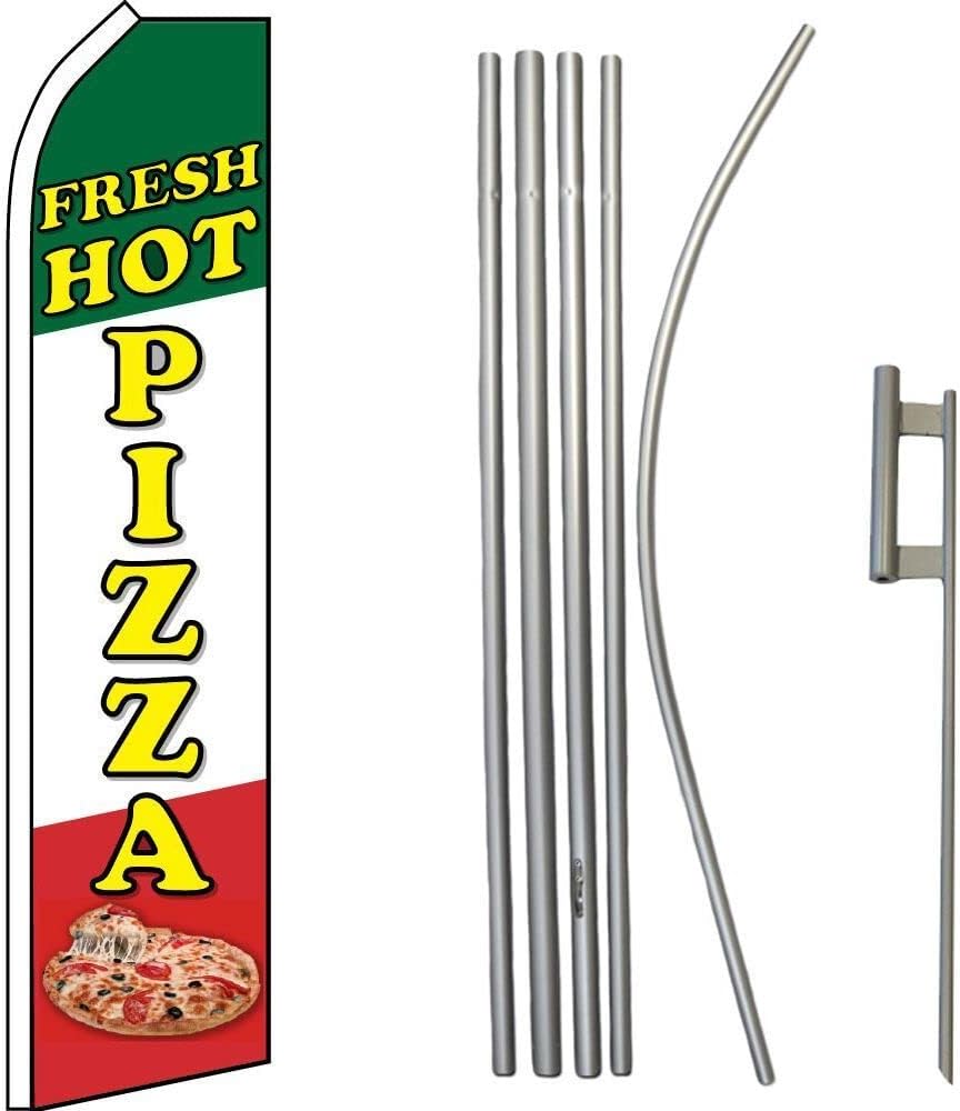 Premium Fresh Hot Red   Swooper Flag & 16ft Flagpole KitGround