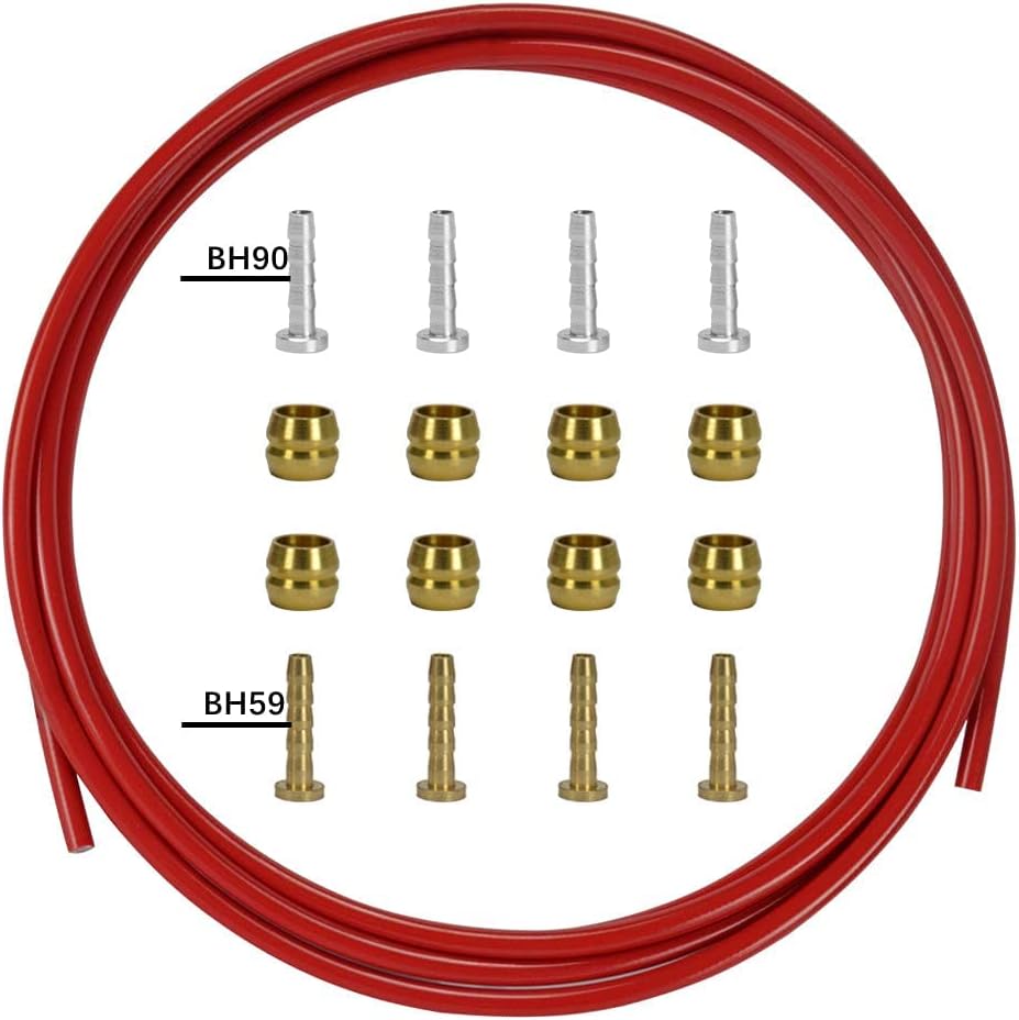 CYSKY Kit de manguera de freno hidráulico para bicicleta de 98.425in para sistema Shimano BH59 BH90 Sram Avid, incluye 8 frenos de bicicleta oliva y