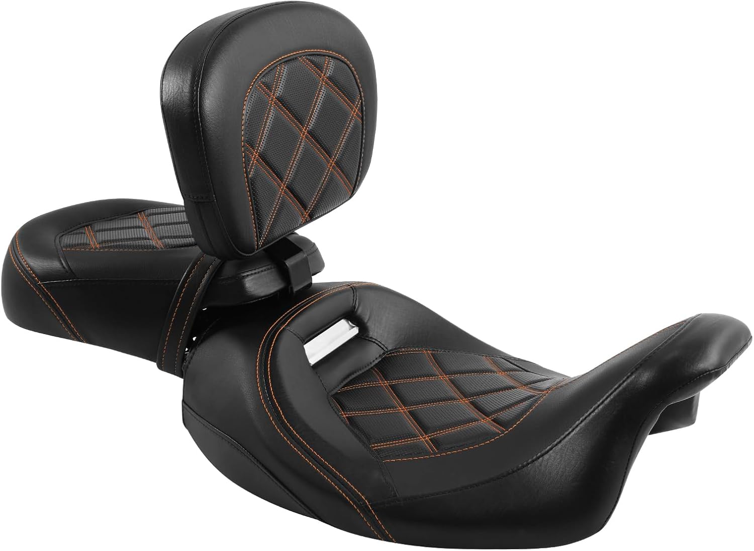 TCT-MOTORPARTS Asiento de pasajero de perfil bajo con almohadilla para respaldo de conductor para Harley Tour Pak Touring Road King 2009-2023