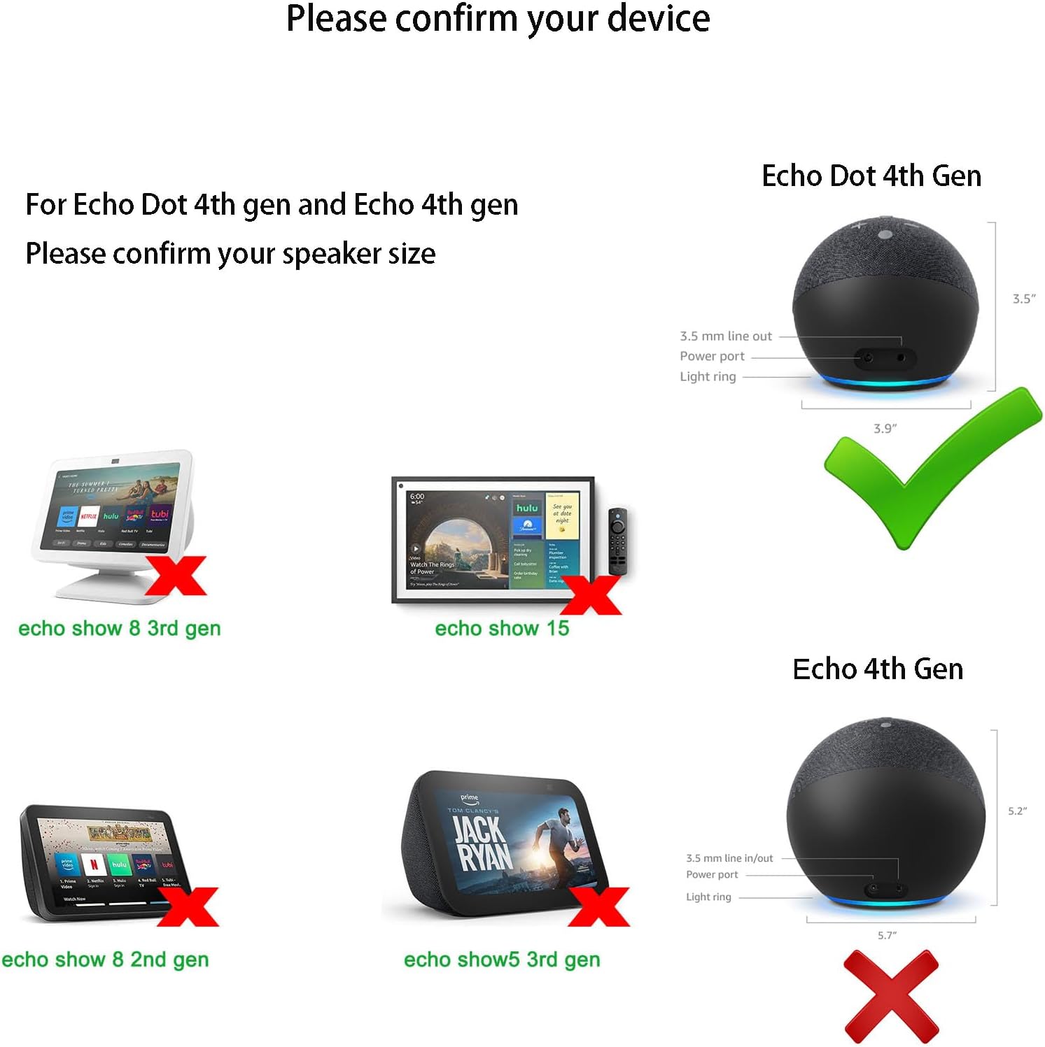 Cable de alimentación blanco de repuesto para Alexa Dot 3 generación, Dot 4 generación, Dot 5 generación 2022, cargador adaptador de corriente Echo