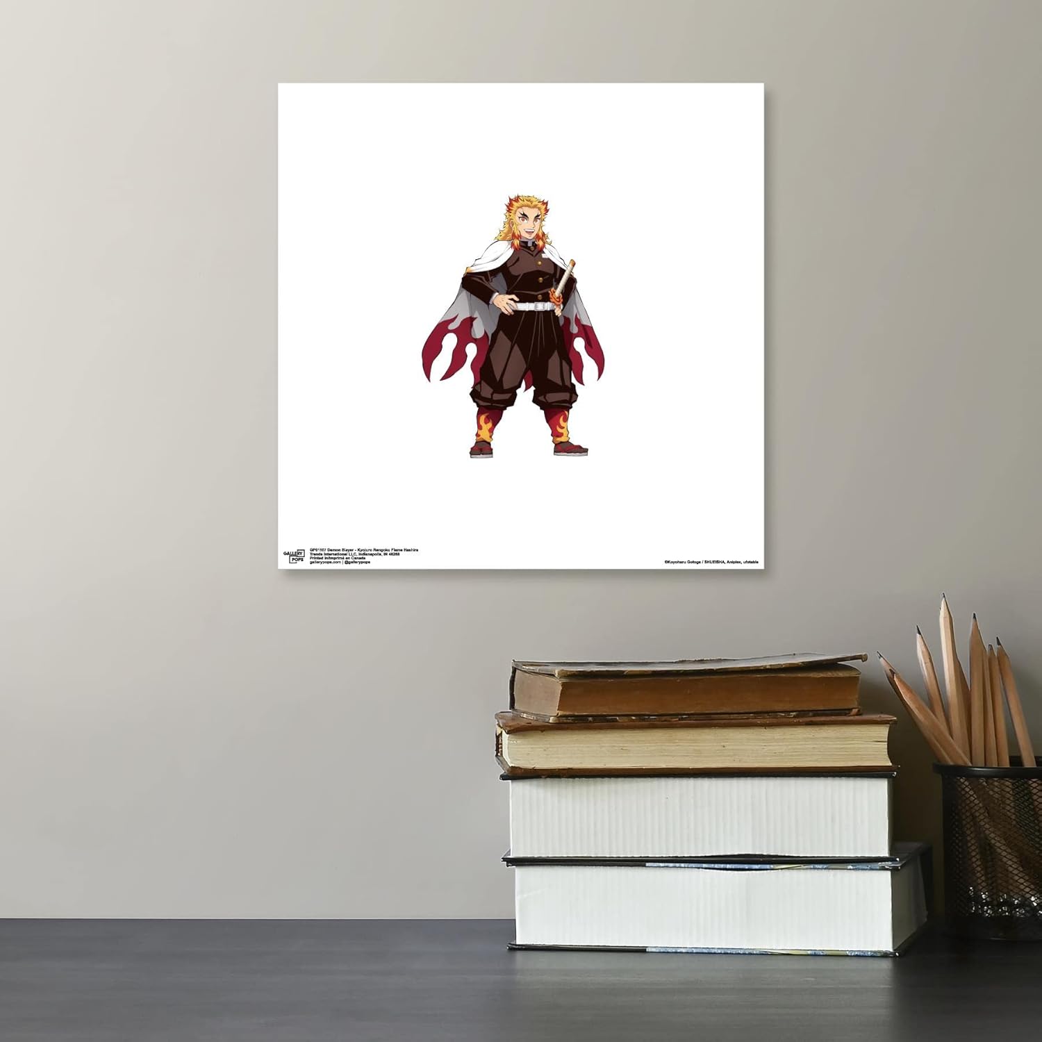 Trends International Gallery Pops Demon Slayer – Arte de pared Kyojuro Rengoku Flame Hashira, versión sin marco, 12 x 12 pulgadas