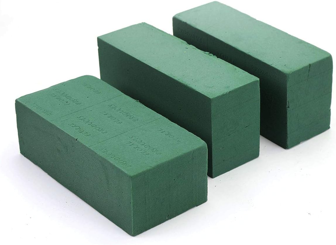 3 ladrillos de espuma floral, bloques verdes de espuma de flores para floristería, suministros de ladrillo para manualidades de floristería