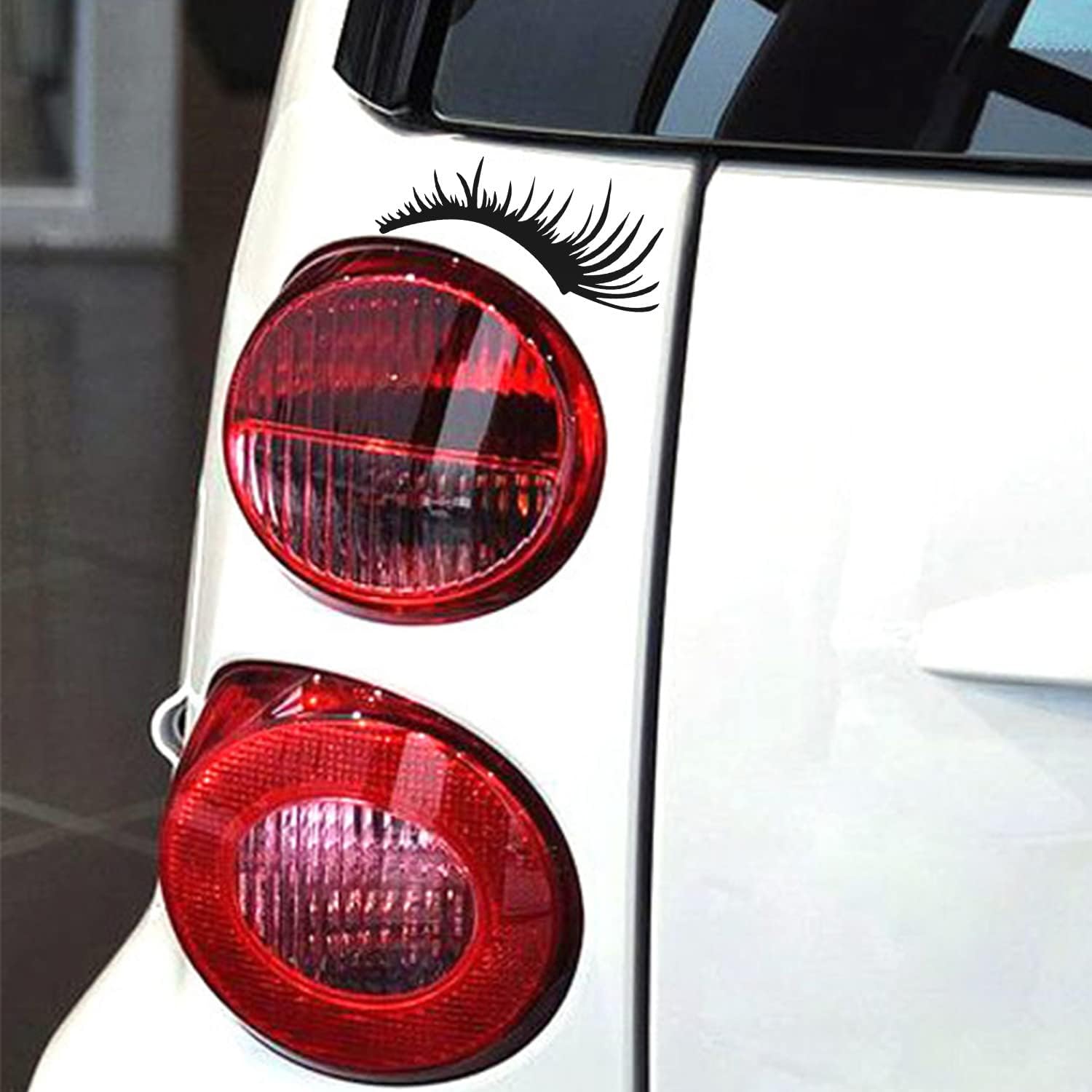Vesvory 2 pares de calcomanías de pestañas para faros de automóvil, calcomanías para carrocería de automóvil, calcomanías gráficas para ventana de