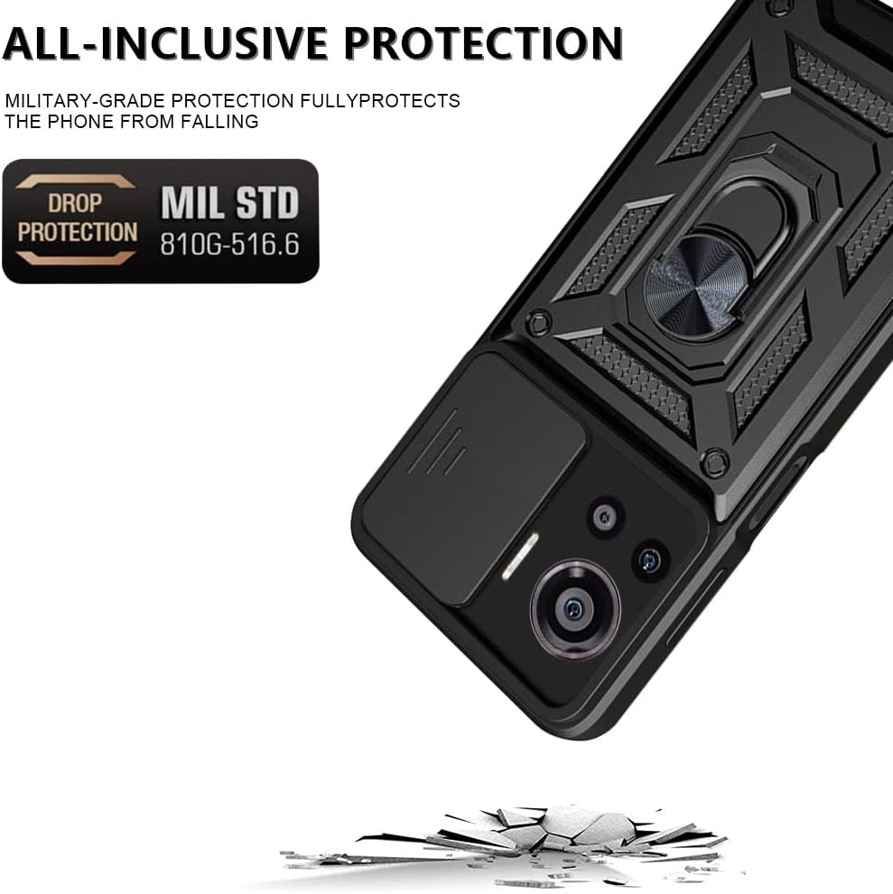 Ysnzaq Funda resistente a prueba de golpes de grado militar para Motorola Edge 30 Ultra de 6.67 pulgadas, protección de lente de ventana deslizante