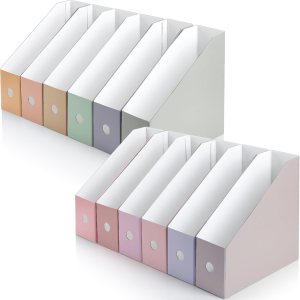 Colarr 12 soportes de cartón para revistas, caja de almacenamiento de revistas de 12 colores con etiquetas adhesivas, organizador de archivos de Colarr 12 soportes de cartón para revistas, caja de almacenamiento de revistas de 12 colores con etiquetas adhesivas, organizador de archivos de