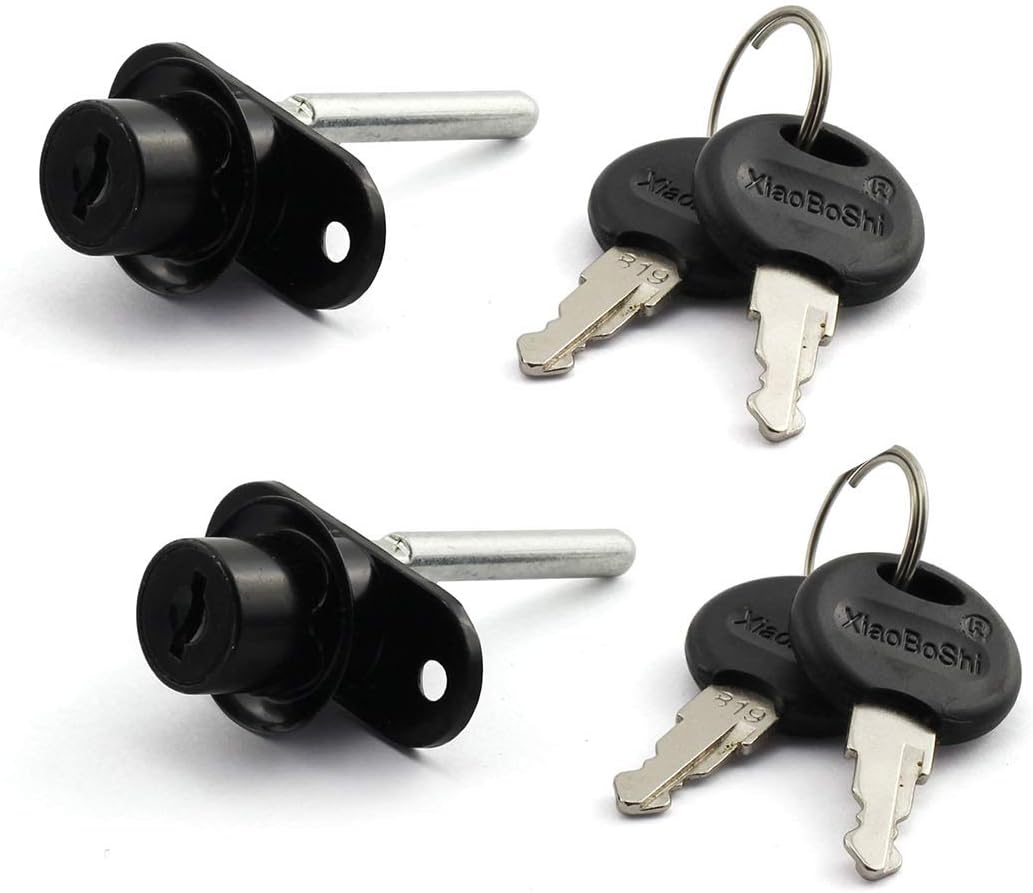 JCBIZ Cerradura de émbolo cilíndrico de 0.63 pulgadas para cajón, armario, escritorio, mesa de oficina, enlace de actividad frontal, herrajes de