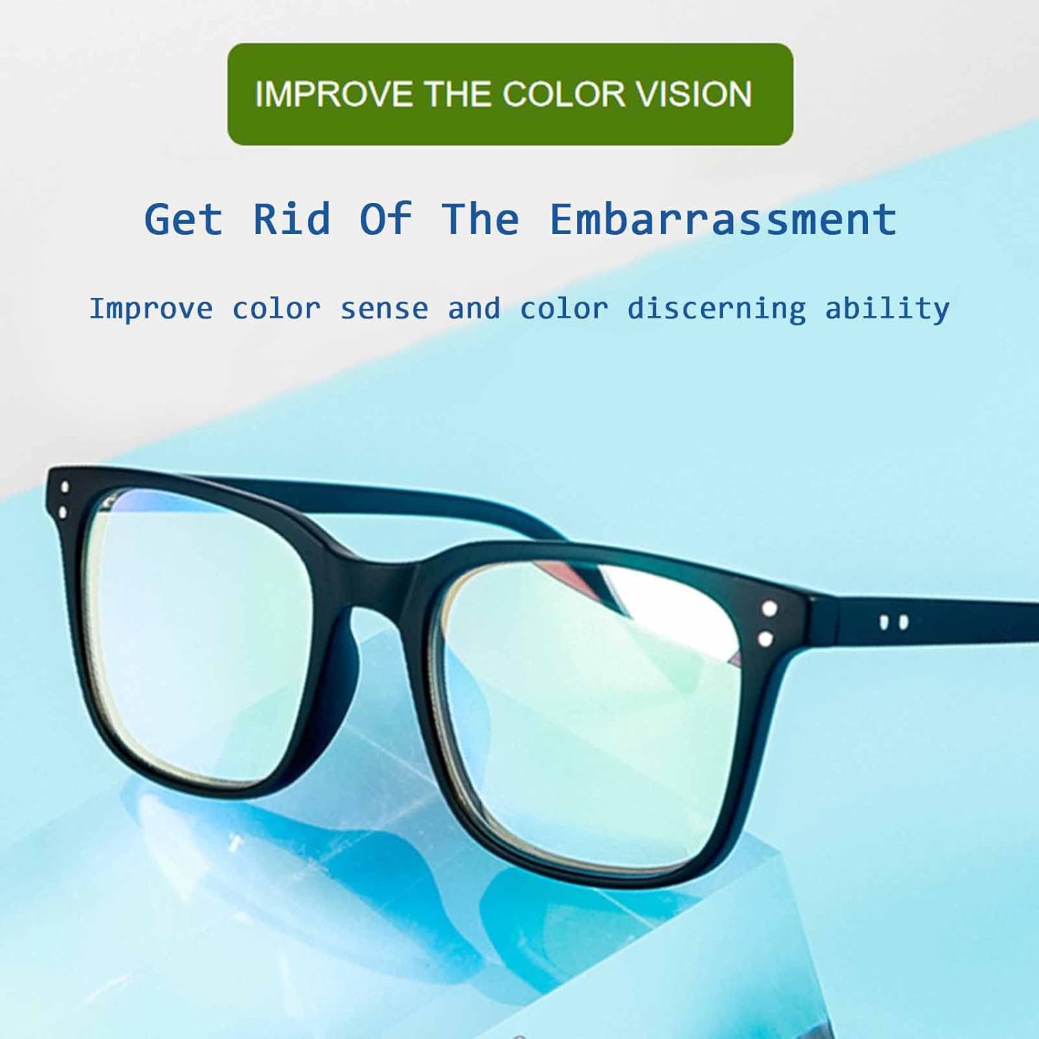 Gafas correctoras para daltónico, marco completo UV400, impermeables, universales, de lujo, Pilestone, rojo y verde, lentes daltónicos para hombres