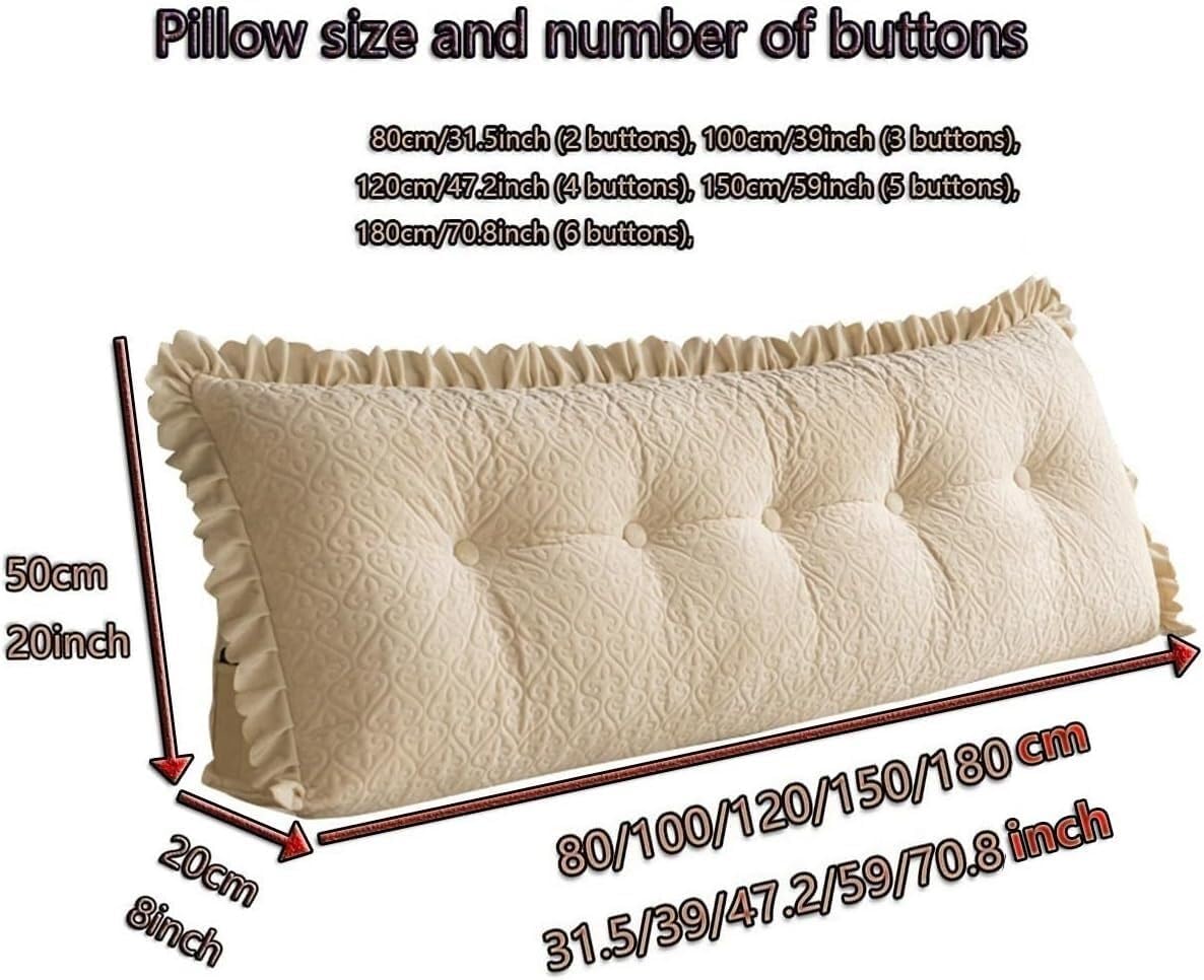 Almohada de lectura triangularalmohada larga para cabecero, almohada de cama de lectura, respaldo triangular, cojín de apoyo de posicionamiento de