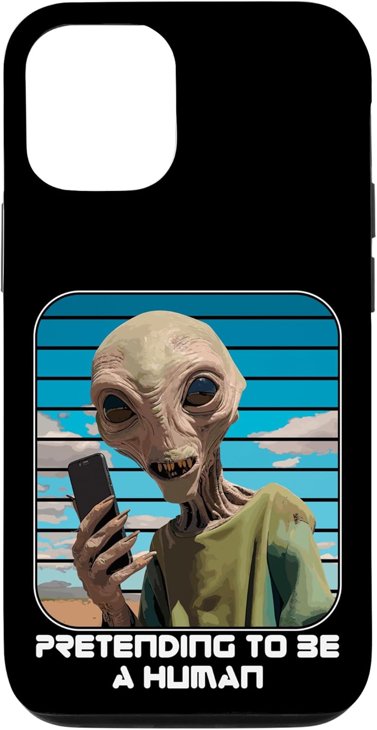 iPhone 14 Pro Alien Pretending To Be A Human Halloween Women, Men, Kids Case
