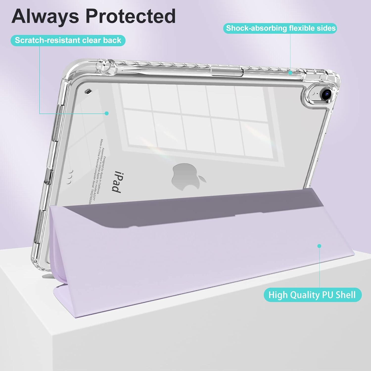 MYGROO Funda para iPad Air de 11 pulgadas 2024, iPad Air de 5 generación 2022 con soporte para lápices, funda Air de 4 generación 2020, funda