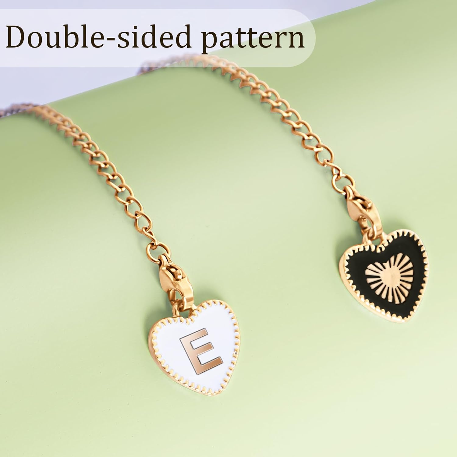 2PCS Letter Charms Accessories for Stanley Cup with Handle, Heart-shaped Personalized Name ID Letter Charm for Stanley Tumbler