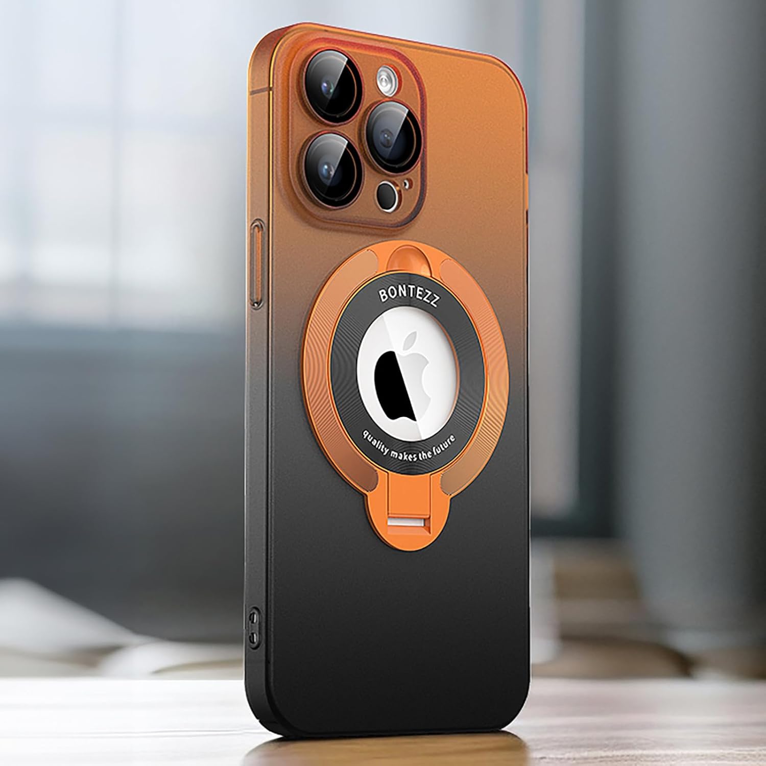 Losin Funda compatible con iPhone 15 Pro Max con soporte magnético compatible con MagSafe, bonita funda de color degradado con protector de lente de