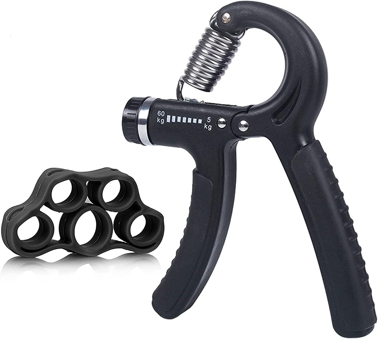 Juego de ejercicios de fortalecimiento de agarre de mano, agarre de mano de resistencia ajustable de 5 a 132.3lbs con ejercitador de dedos,
