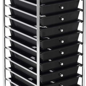 RELAX4LIFE Carrito de almacenamiento con 10 cajones, ruedas rodantes, semitransparente, multiusos, móvil con ruedas para escuela, oficina, hogar, RELAX4LIFE Carrito de almacenamiento con 10 cajones, ruedas rodantes, semitransparente, multiusos, móvil con ruedas para escuela, oficina, hogar,