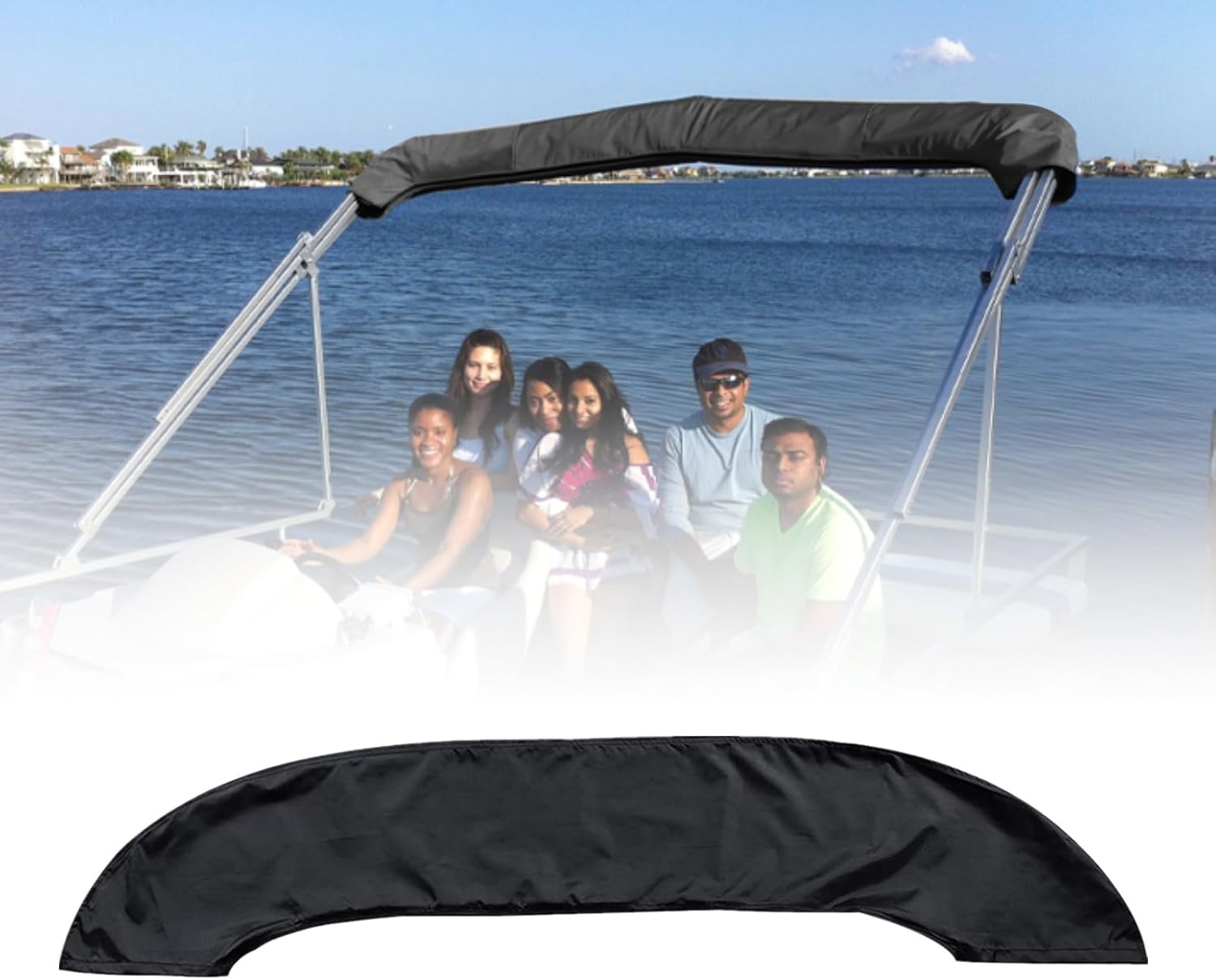 Bimini – Cubierta superior 600D Bimini superior de almacenamiento impermeable Bimini superior cubierta superior de bota duradera de grado marino,