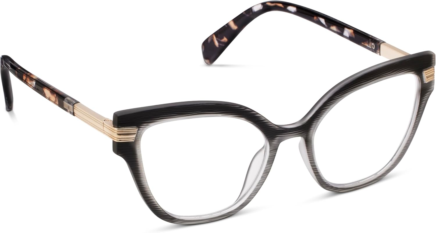 Peepers by PeeperSpecs Oprah’s Favorite Marquee Cateye – Gafas de lectura con bloqueo de luz azul para mujer, color escarchacuarzo azul +1.25