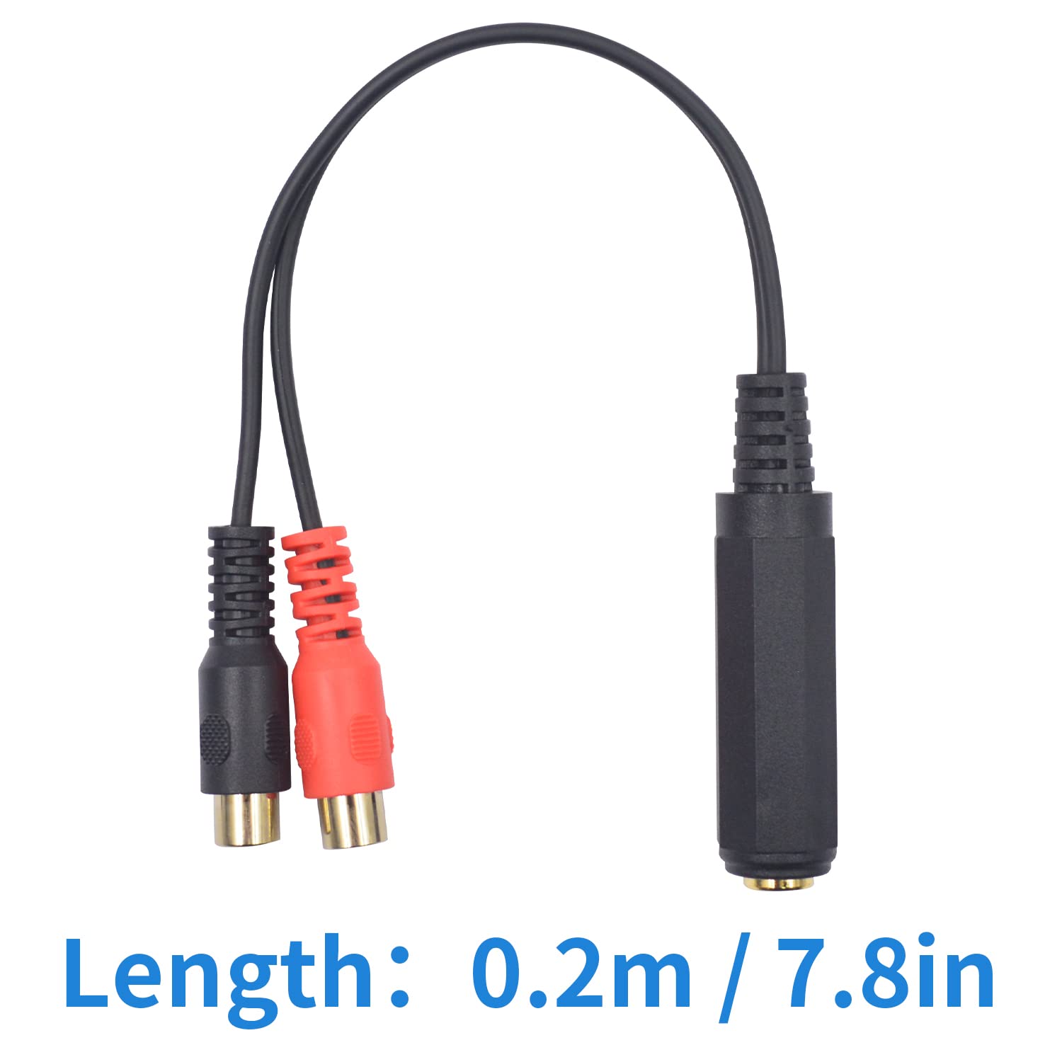Duttek Cable divisor adaptador RCA a 14, conector de audio estéreo TRS de 0.250 in 14 TRS hembra a 2 RCA hembra enchufe Y cable adaptador divisor