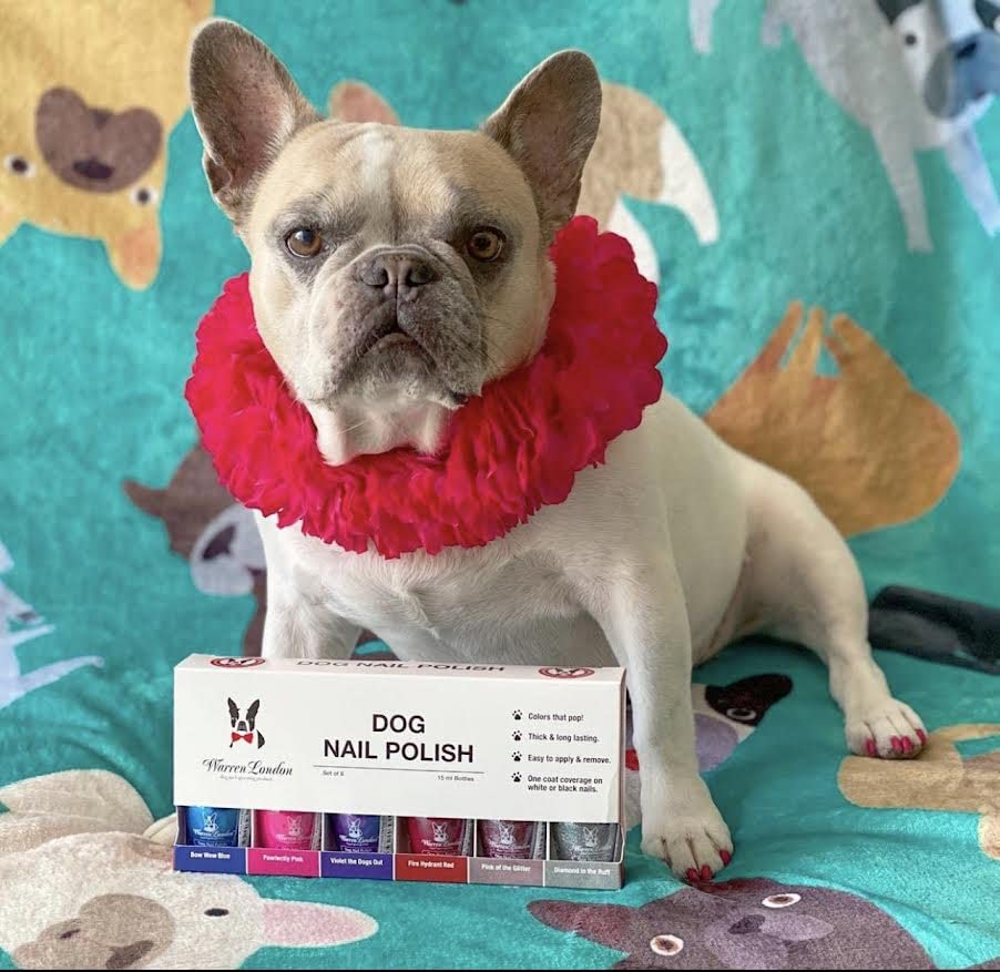 Warren London Esmalte de uñas para perros en una botella, cobertura y color premium, fabricado en Estados Unidos, rojo