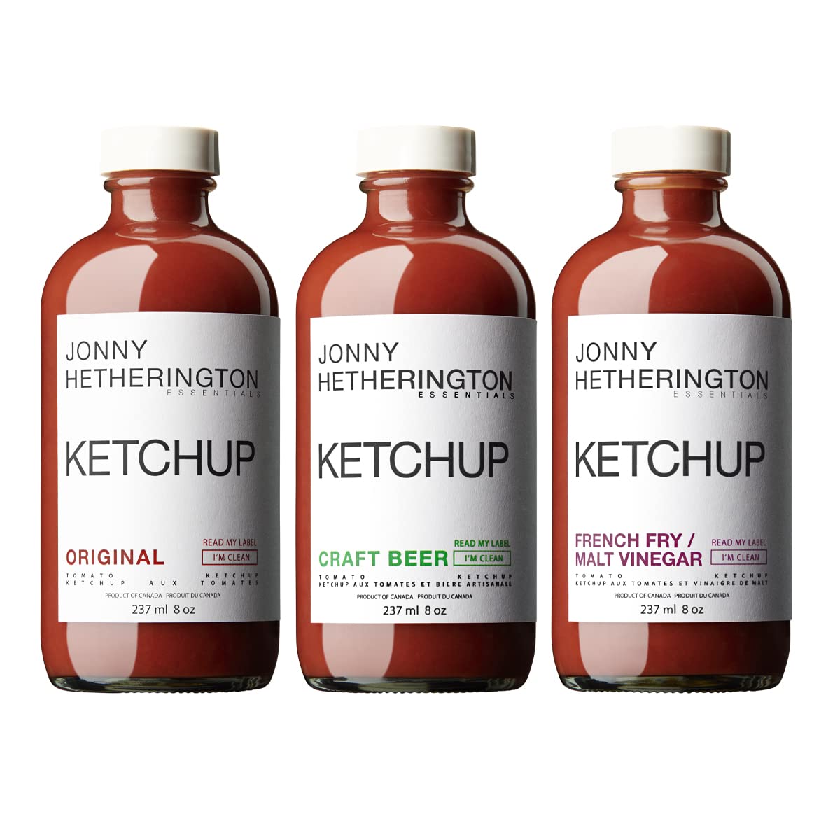 Jonny Hetherington Essentials Ketchup de tomate, ingredientes totalmente naturales, sin aditivosconservantes, cobertura perfecta para condimentos