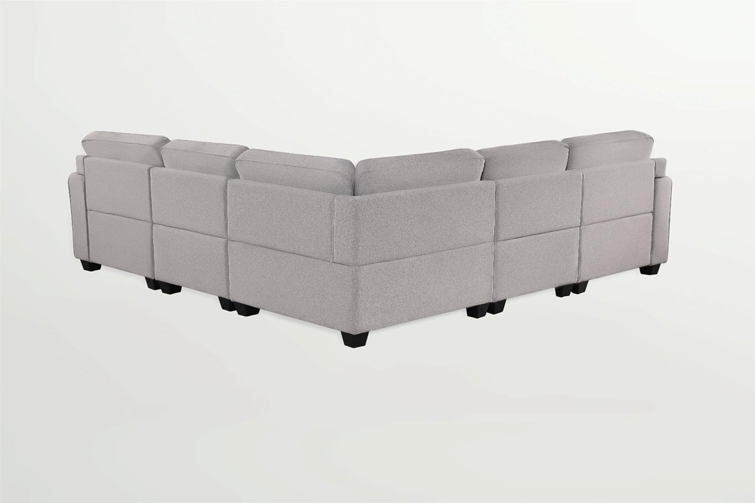 Sofá reversible en forma de U del módulo de combinación flexible de la tela para la sala de estar, seccional gris