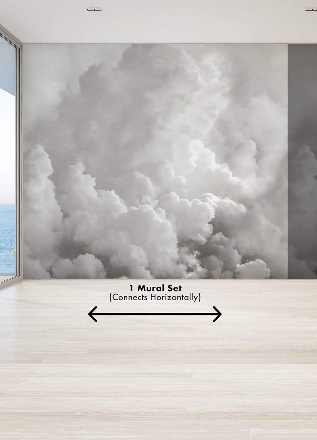 REMIX Walls by Katie Hunt Mural de pared gris paloma en las nubes