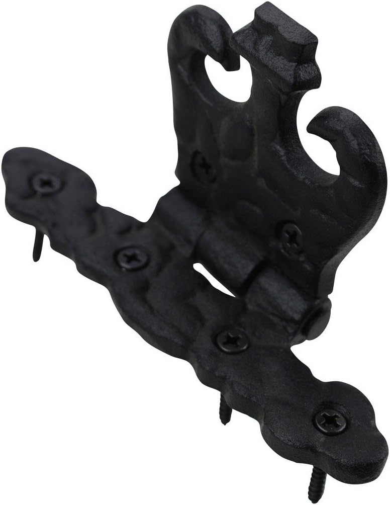 Renovators Supply Manufacturing Bisagra negra para puerta de gabinete con herrajes de 4.5 pulgadas, bisagra de montaje empotrado de hierro forjado