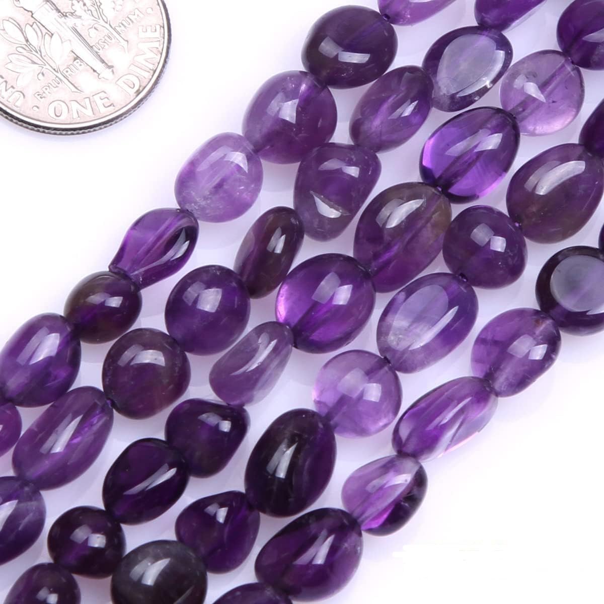 50 cuentas de amatista natural de 0.197-0.315 in de forma libre irregular de cuarzo de cristal caído, cuentas sueltas para hacer joyas, pulseras,