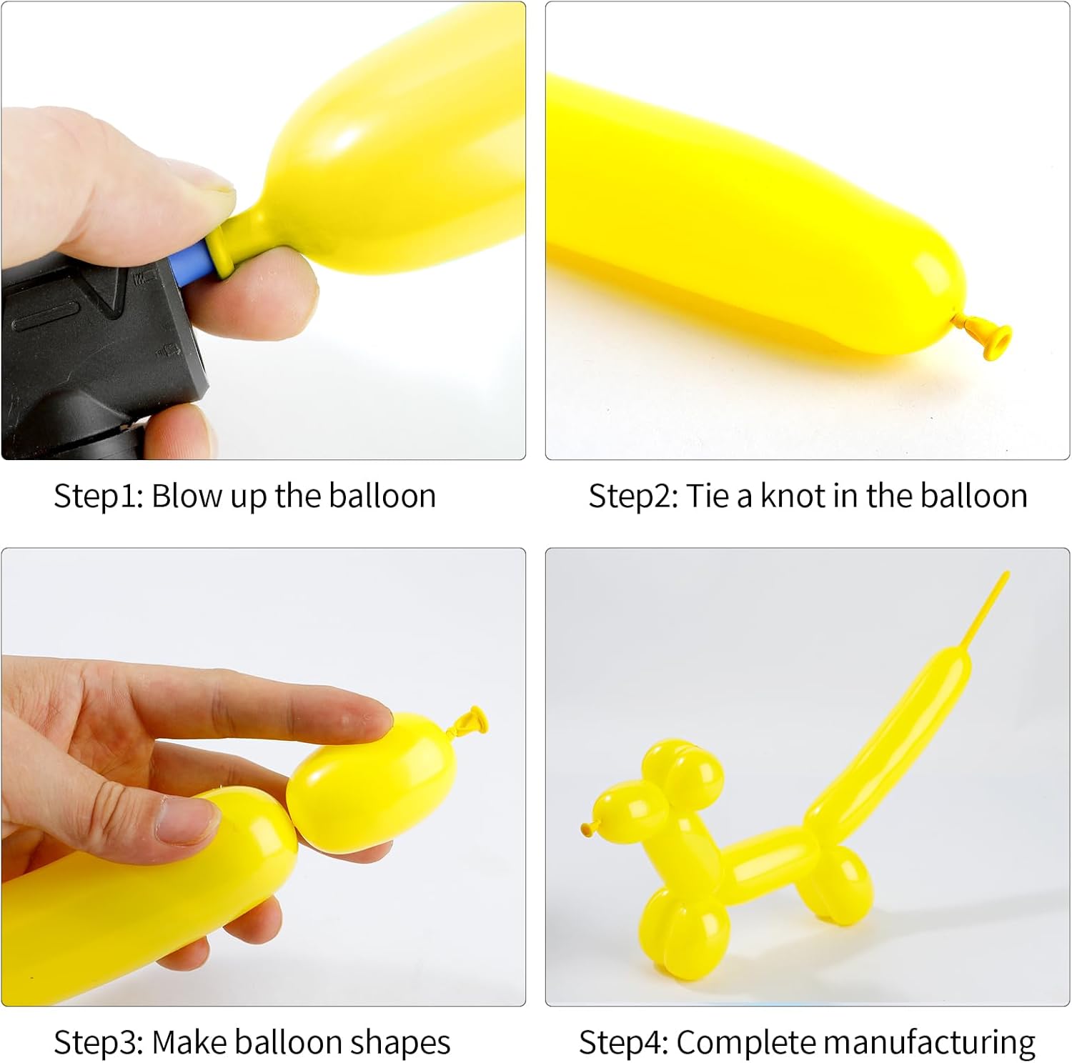 260 globos, 50 globos largos, globos amarillos 260, globos largos para arco de globos, kit de animales de globo, globos para animales de globo,