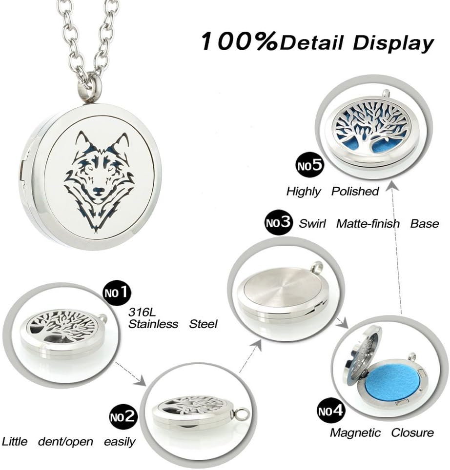Collar difusor de aromaterapia, colgante de animales, collar de aceite esencial para mujeres, regalos para adolescentes y niñas