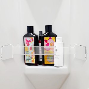 ENONCI Accesorios para autocaravana para interior transparente, imprescindibles para cámper, barra de almacenamiento de esquina de ducha con 2 ENONCI Accesorios para autocaravana para interior transparente, imprescindibles para cámper, barra de almacenamiento de esquina de ducha con 2