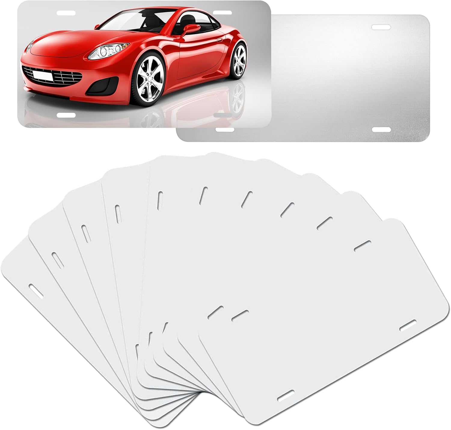 Nicunom Paquete de 15 placas en blanco de sublimación, placa de matrícula de aluminio de metal, placa de automóvil de sublimación, placas