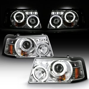 ACANII – Para Ford Ranger 2001-2011 LED Halo Chrome Housing Proyector Faros delanteros con Esquina, Conductor y Pasajero ACANII – Para Ford Ranger 2001-2011 LED Halo Chrome Housing Proyector Faros delanteros con Esquina, Conductor y Pasajero