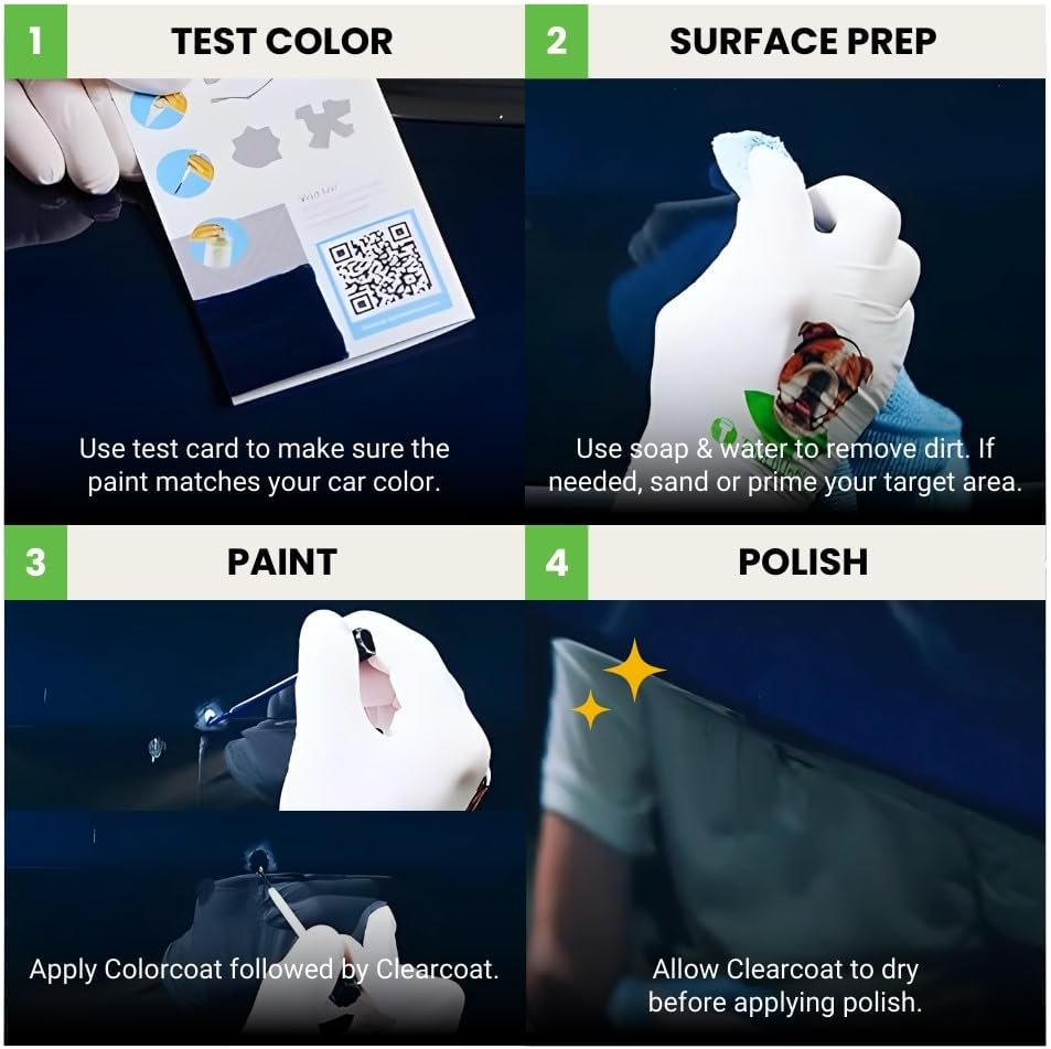 TouchUpDirect QAK – Brocha de retoque de color blanco sólido compatible con Nissan Exact Match – Kit esencial