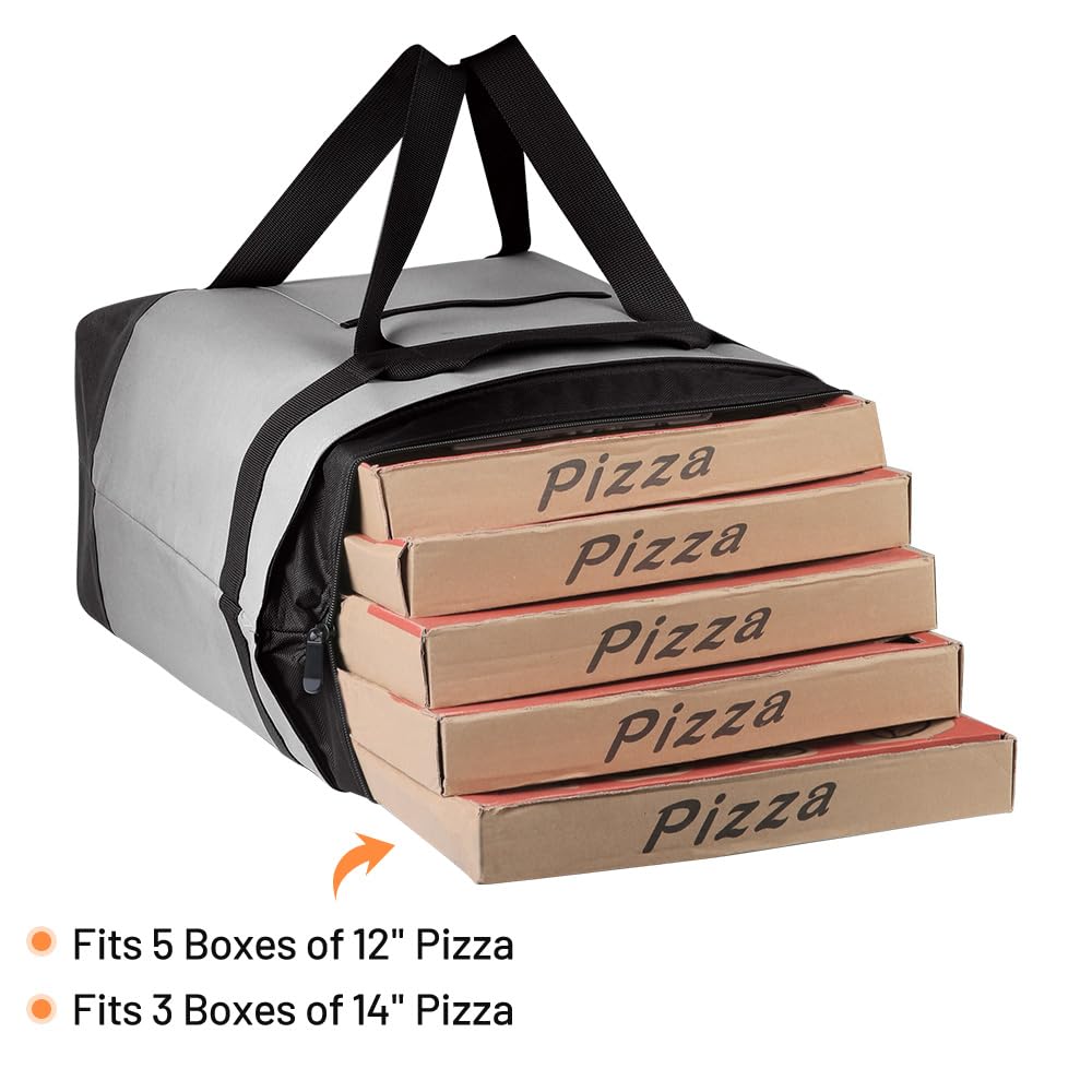 Paquete de 2 bolsas reutilizables aisladas para compras de comestibles para mujereshombres, pizzabolsa de entrega de alimentos para mantener la