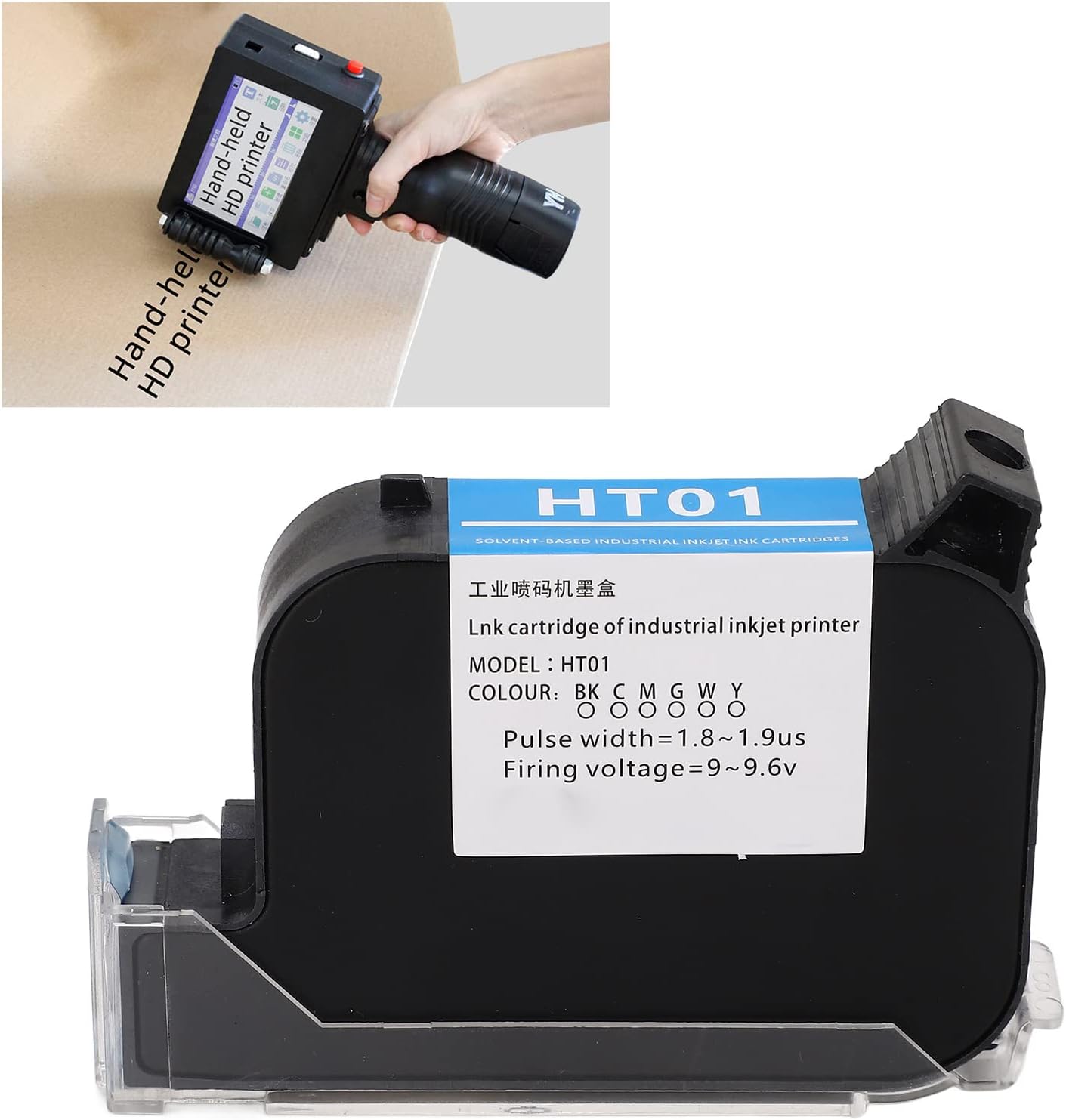 Hilitand Cartucho de tinta invisible de 0.500 in y 1.4 fl oz, cartucho de tinta para impresora de inyección de tinta, máquina de codificación de