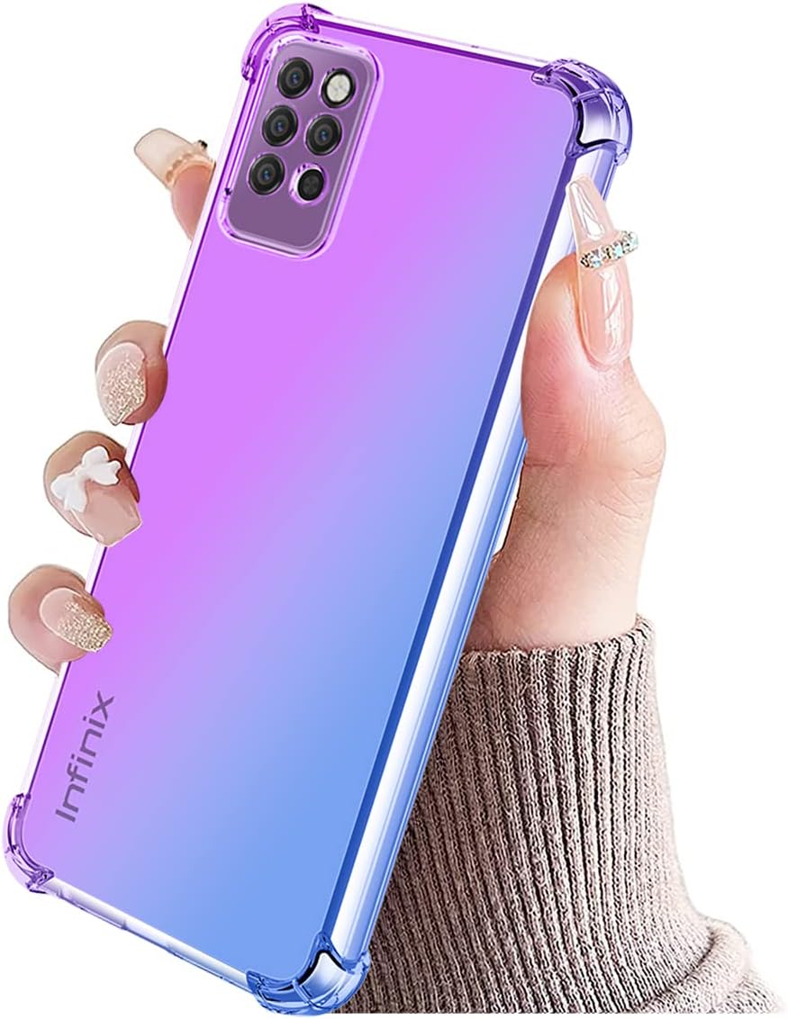Funda para Infinix Note 10 Pro, Note 10 Pro NFC X695, funda transparente degradado, delgada, antiarañazos, TPU a prueba de golpes, funda protectora