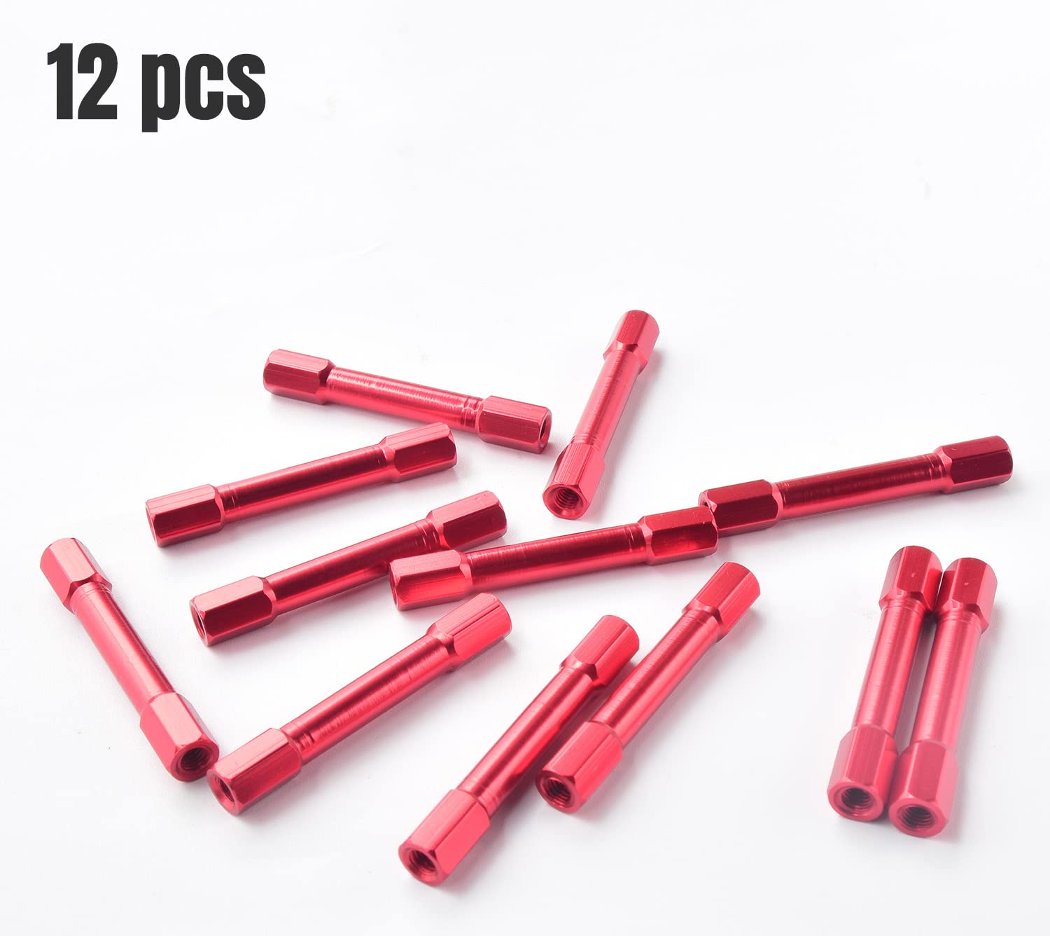 12 piezas de aleación de aluminio hexagonal M3 x 1.378in, columna de pilar separador para drones de carreras, FPV, cuadricóptero, multirotores,