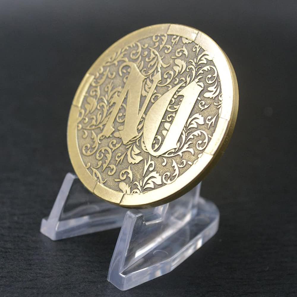 Novedad Decision Maker Flipping Coins SÍ NO Challenge Coin (Oro)