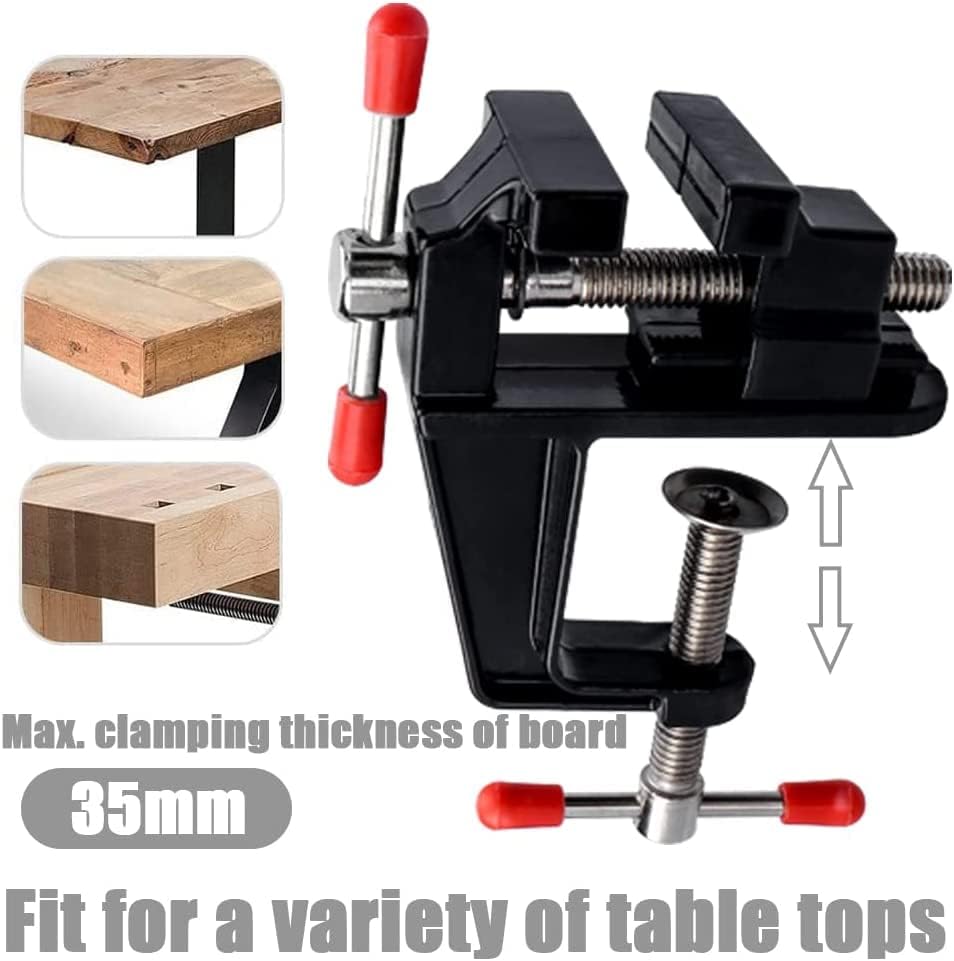 Bestgle Mini abrazadera de mesa, banco pequeño, vicio de bricolaje, herramientas de reparación, tornillo de banco de trabajo portátil para el hogar,