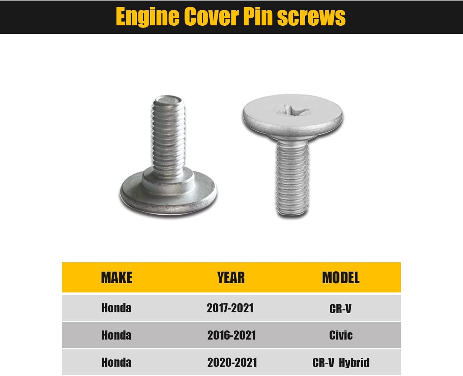 Jawmoy Pack-8 Tornillo de tapa inferior del motor, tornillo de hardware de protección contra salpicaduras del motor, compatible con Honda Accord