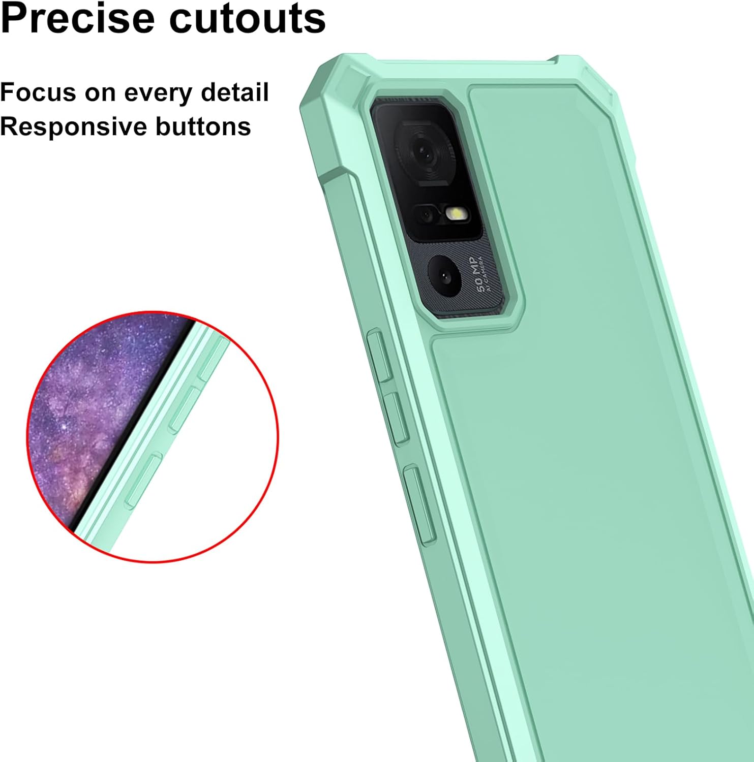 Ailiber Funda para TCL 40 X, TCL 40XE funda de teléfono de 6.56 pulgadas con protector de pantalla, protección de estructura de doble capa,