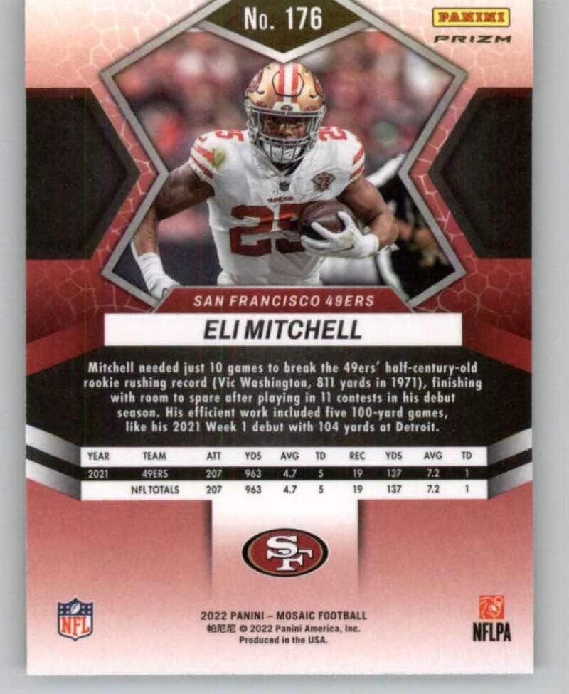 2022 Panini Mosaic Mosaic Camo Pink #176 Eli Mitchell San Francisco 49ers NFL Football Trading Card