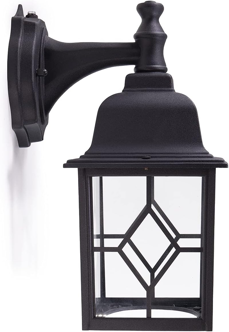 CORAMDEO Lámpara de pared cuadrada LED para exteriores, del atardecer al amanecer, para porche, patio, terraza, 100 W de luz de 11 W de potencia,