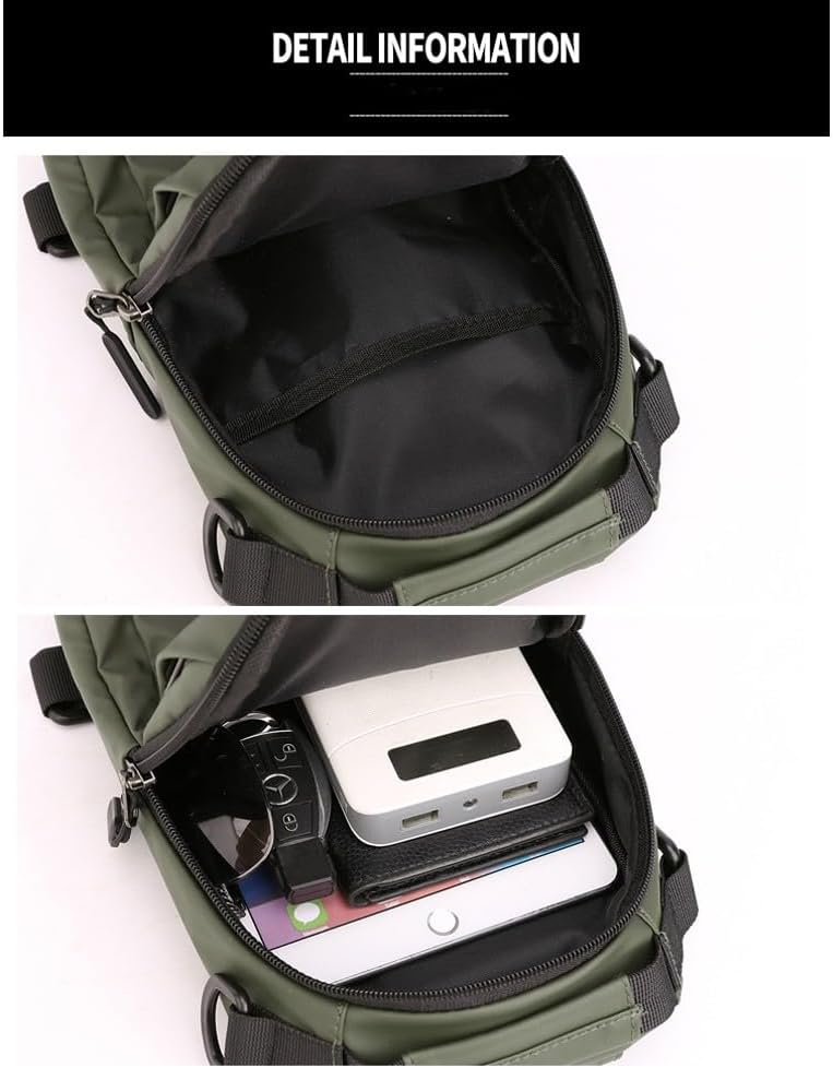 Lior Mochila multiusos gris con puerto USB hombro Crossbody senderismo mochila con carga USB, Gris, Moderno