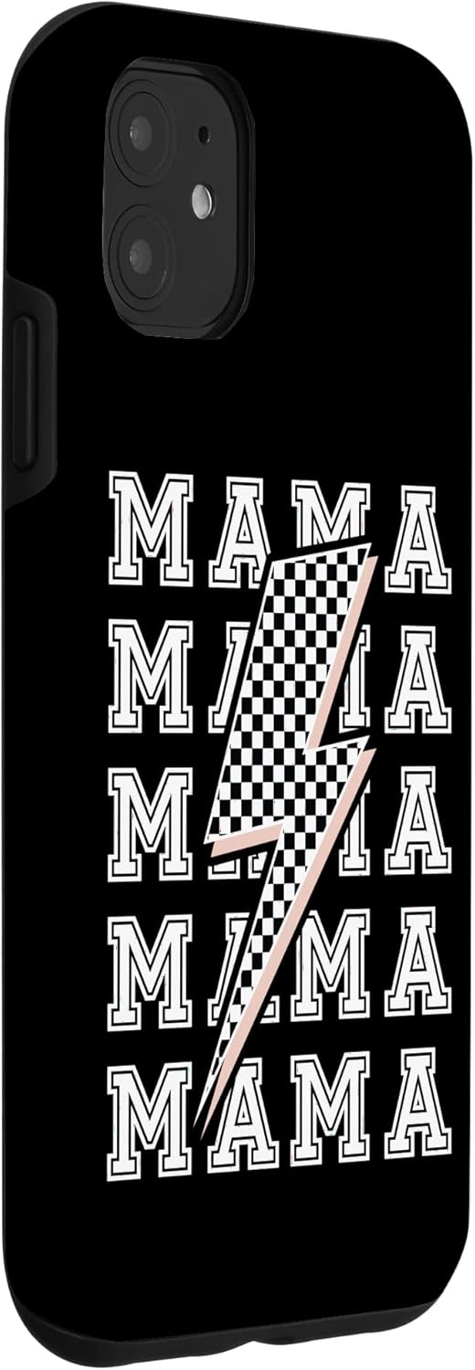 iPhone 11 MAMA Lightning Bolt – Funda con patrón a cuadros